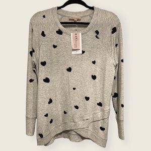 Philosophy Gray Heart Print Sweatshirt